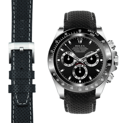 Rolex Daytona black leather watch straps