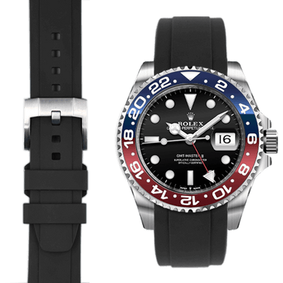 Rolex GMT Black Rubber watch strap