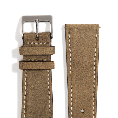 Uhrenarmband aus Leder in Taupe