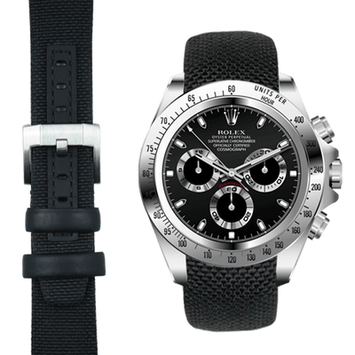 Nylonarmband mit Rundanstoß für Rolex Daytona mit Dornschließe