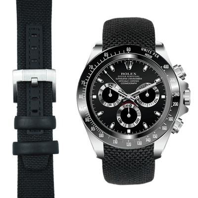 Daytona black nylon watch strap