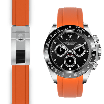 Rolex Daytona Oranger Kautschuk deployant watch band