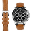Rolex Daytona steel end link tan leather watch strap