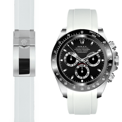 Rolex Daytona white rubber deployant watch band