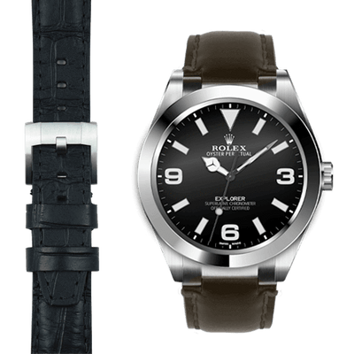 Leather strap rolex explorer cheap