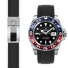 Rolex GMT Ceramic black rubber deployant watch strap
