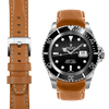 Lederarmband mit Rundanstoß für Rolex Submariner mit Dornschließe